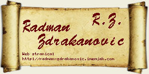 Radman Ždrakanović vizit kartica